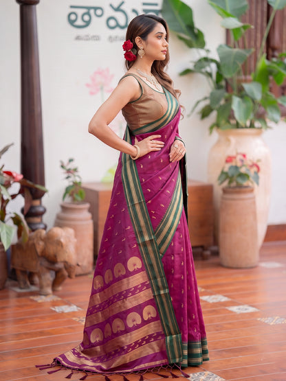 Sutriti Rani Pink Soft Silk Saree for Women Festive Party Wedding Saree