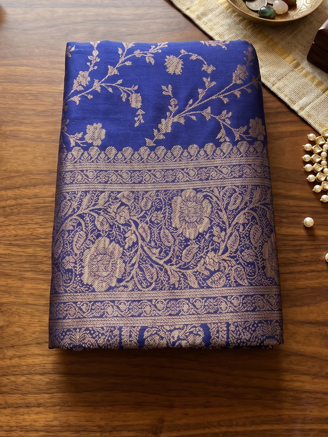 Sutriti Elegant Navy Blue Soft Silk Saree for Women Festive Wedding Party Wear