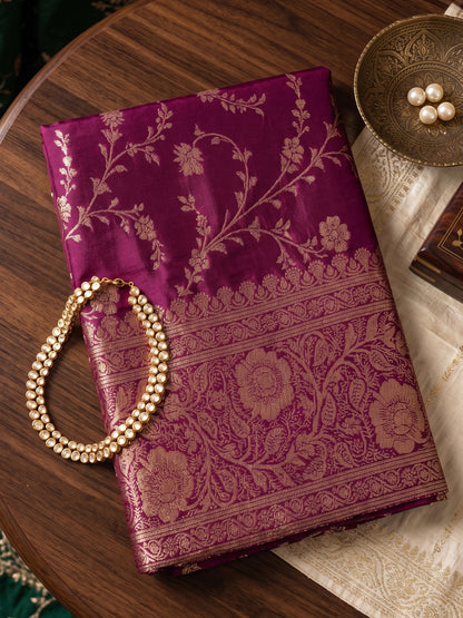 Sutriti Exclusive Wine Soft Silk Saree for Women Festive Wedding Traditional Wear
