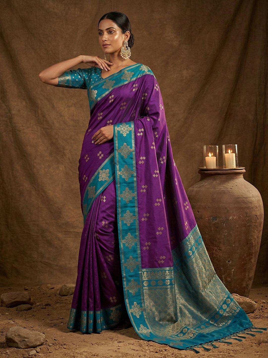 Sutriti Blue Banarasi Soft Silk Saree for Women Festive Wedding Ethnic Saree
