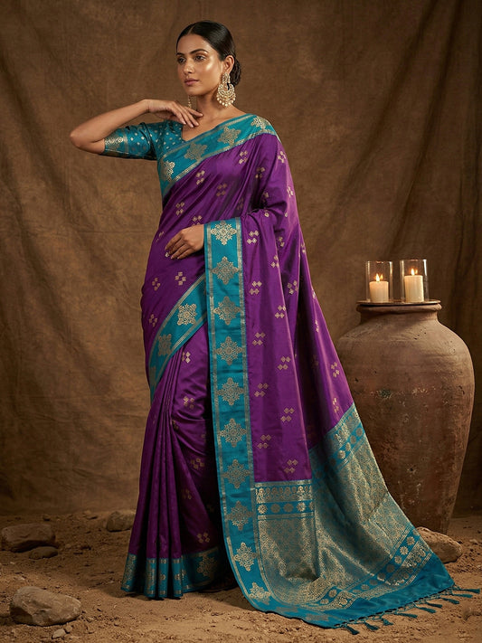 Sutriti Blue Banarasi Soft Silk Saree for Women Festive Wedding Ethnic Saree