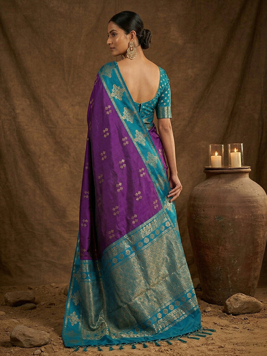 Sutriti Blue Banarasi Soft Silk Saree for Women Festive Wedding Ethnic Saree