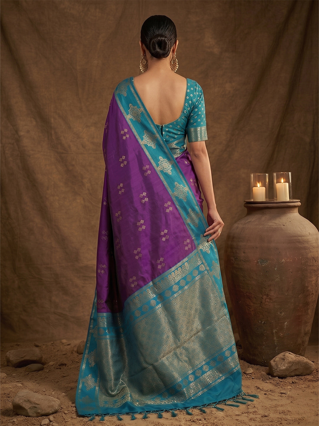 Sutriti Blue Banarasi Soft Silk Saree for Women Festive Wedding Ethnic Saree