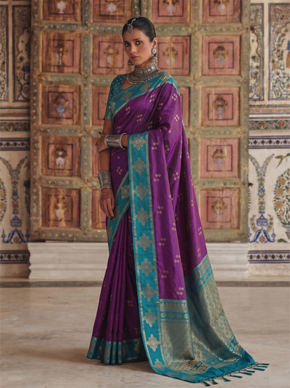 Sutriti Blue Banarasi Soft Silk Saree for Women Festive Wedding Ethnic Saree