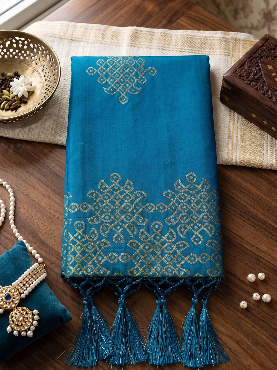 Sutriti Sky Blue Soft Silk Saree for Women with Blue Blouse Wedding Party Wear