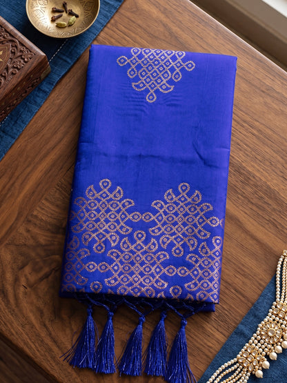 Sutriti Royal Blue Soft Silk Saree for Women with Blue Blouse Wedding Party Wear