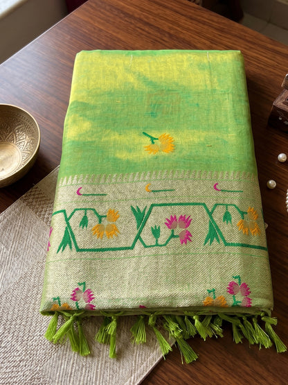 Sutriti Green Tissue Silk Saree for Women Festive Party Wedding Wear