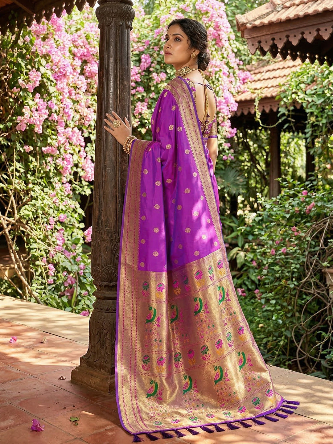 Sutriti Women's Blue Paithani Soft Silk Saree for Festive PSofty & Wedding Wear with Blouse Piece