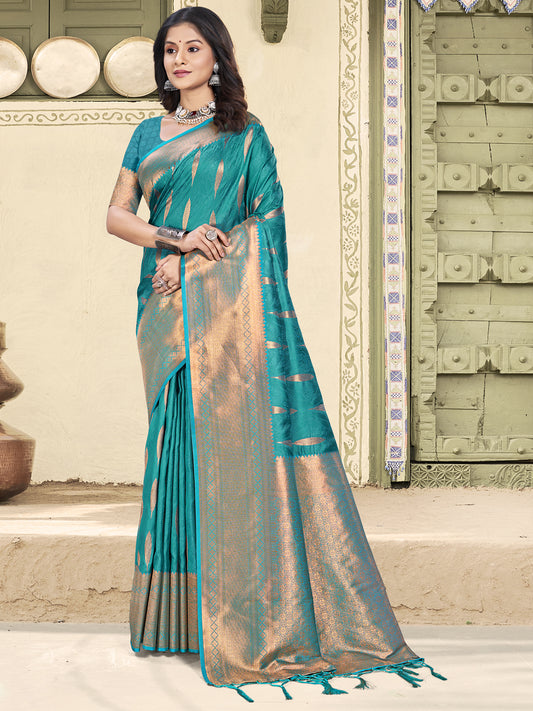 Sutriti Women Woven Banarasi Silk Saree with Blouse Piece | Rich Zari Border Traditional Wedding Festive PSofty Wear