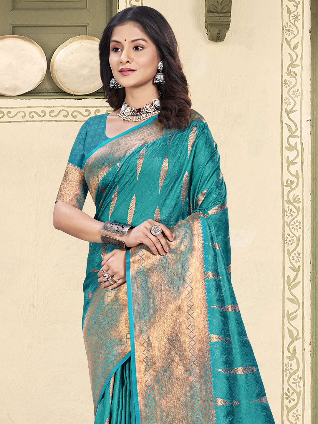 Sutriti Women Woven Banarasi Silk Saree with Blouse Piece | Rich Zari Border Traditional Wedding Festive PSofty Wear