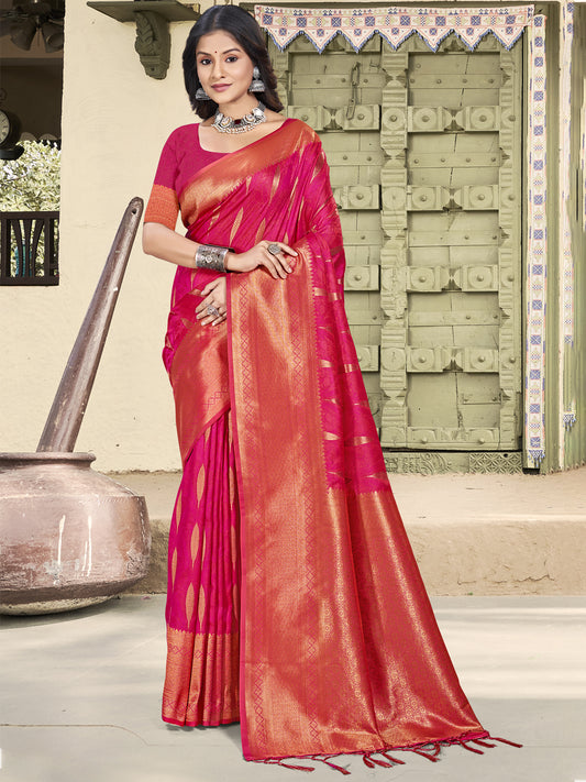 Sutriti Women Woven Banarasi Silk Saree with Blouse Piece | Rich Zari Border Traditional Wedding Festive PSofty Wear