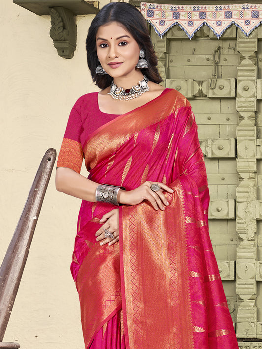 Sutriti Women Woven Banarasi Silk Saree with Blouse Piece | Rich Zari Border Traditional Wedding Festive PSofty Wear