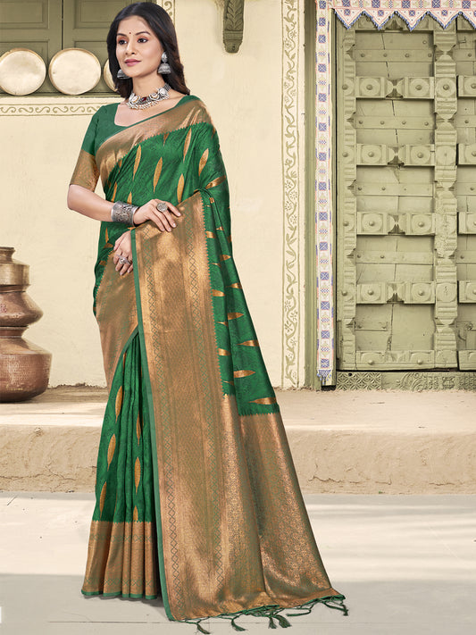 Sutriti Women Woven Banarasi Silk Saree with Blouse Piece | Rich Zari Border Traditional Wedding Festive PSofty Wear