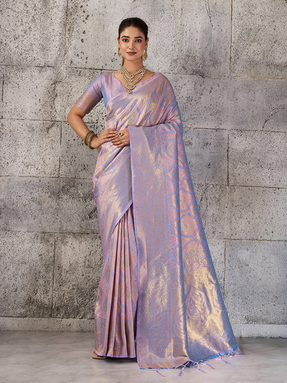 Sutriti Lavender Lilac Banarasi Silk Saree for Women - Festive & Wedding Wear