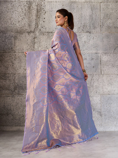 Sutriti Lavender Lilac Banarasi Silk Saree for Women - Festive & Wedding Wear