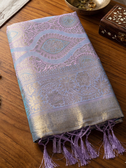 Sutriti Lavender Lilac Banarasi Silk Saree for Women - Festive & Wedding Wear
