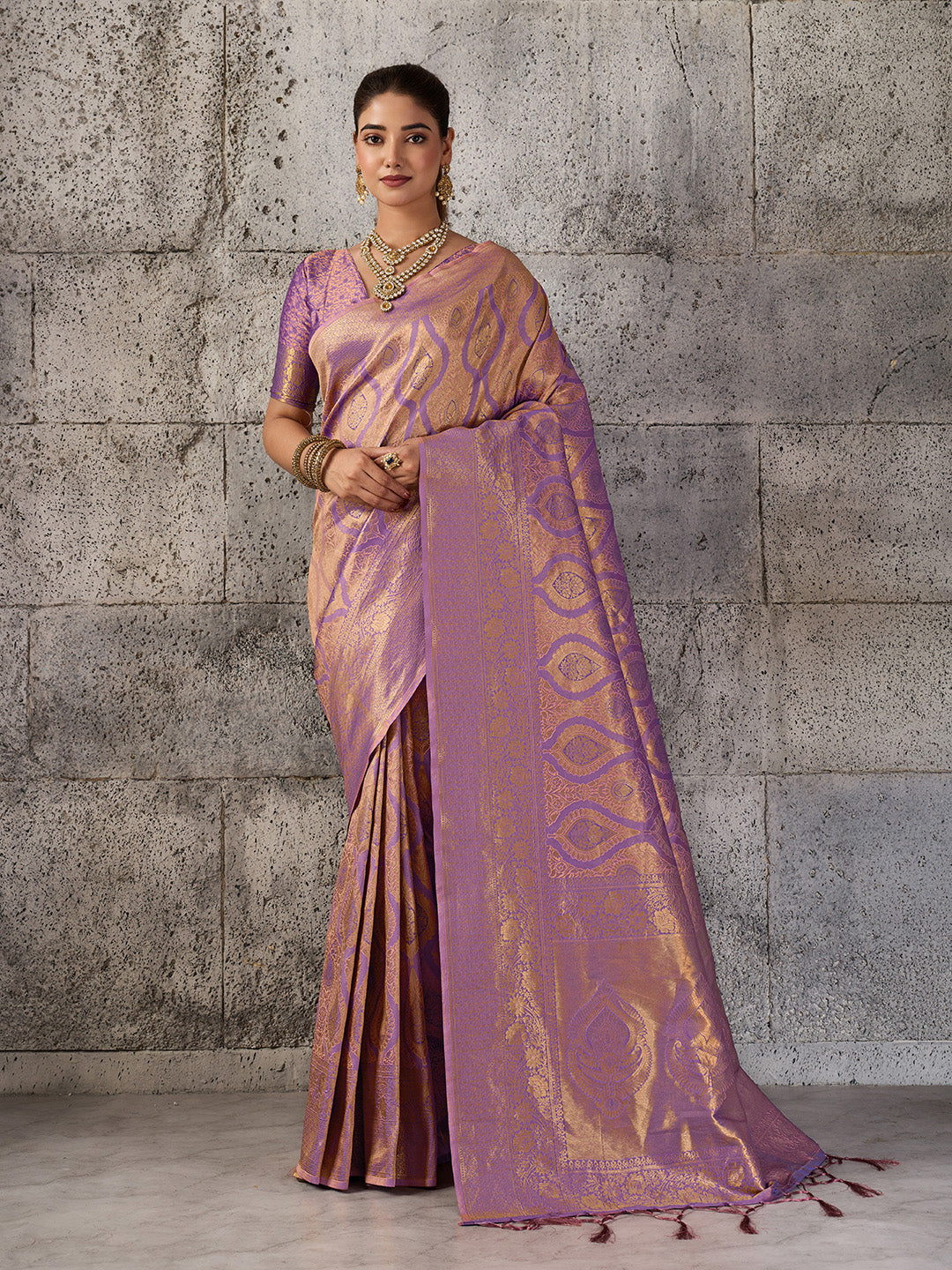 Sutriti Mauve Purple Banarasi Silk Saree for Women - Festive & Wedding Wear