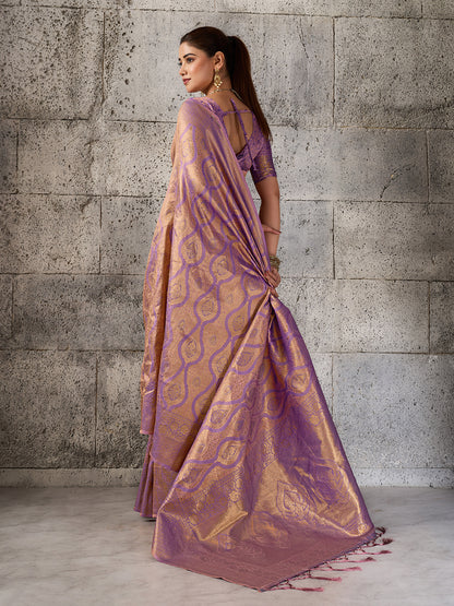 Sutriti Mauve Purple Banarasi Silk Saree for Women - Festive & Wedding Wear