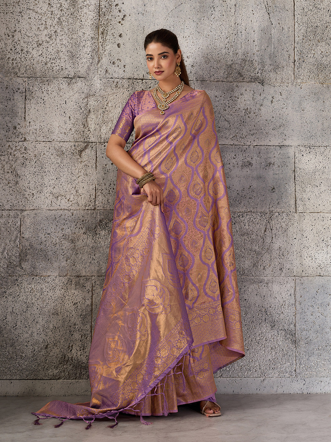 Sutriti Mauve Purple Banarasi Silk Saree for Women - Festive & Wedding Wear