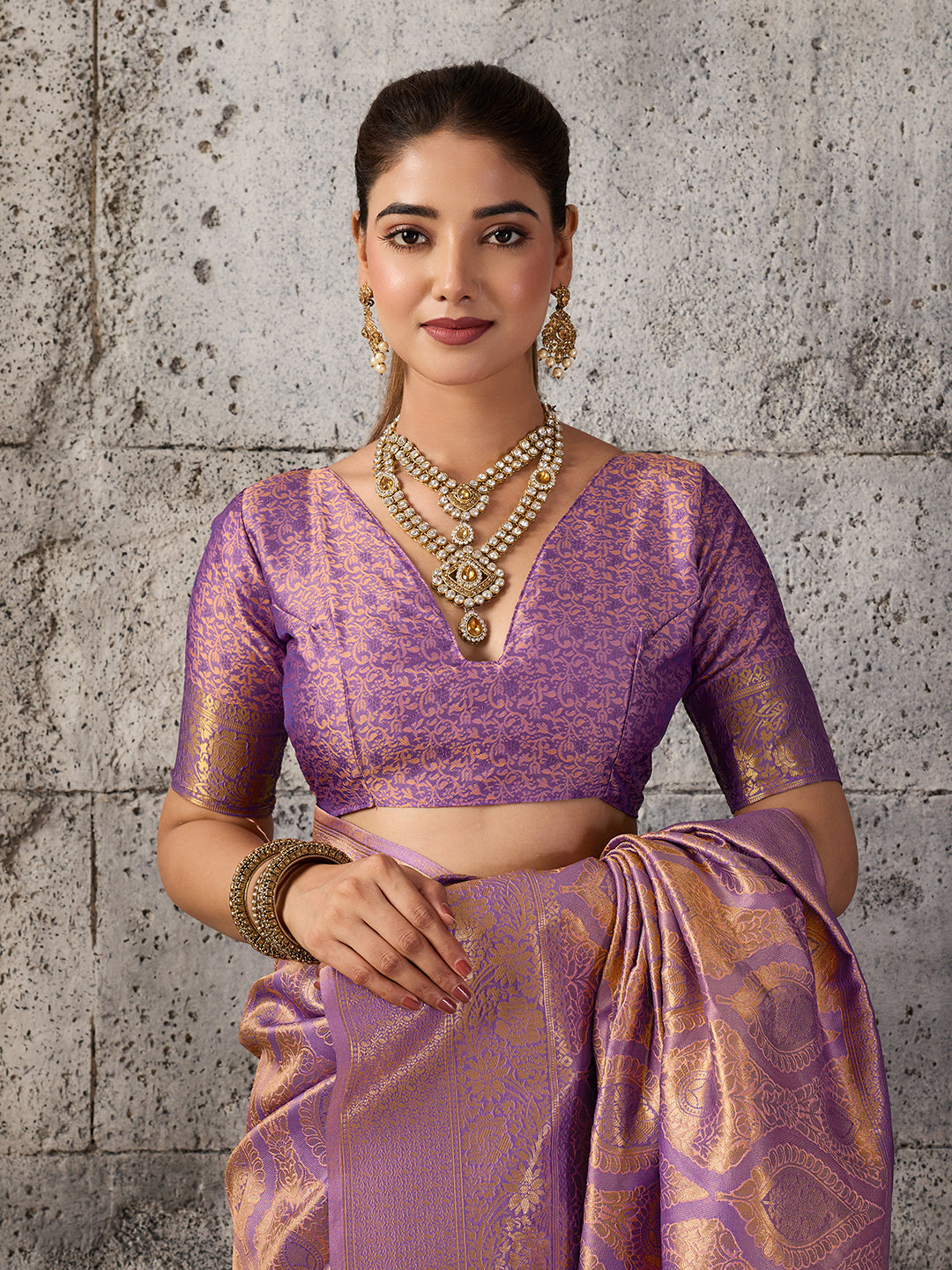 Sutriti Mauve Purple Banarasi Silk Saree for Women - Festive & Wedding Wear