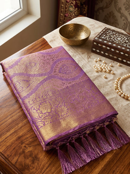 Sutriti Mauve Purple Banarasi Silk Saree for Women - Festive & Wedding Wear