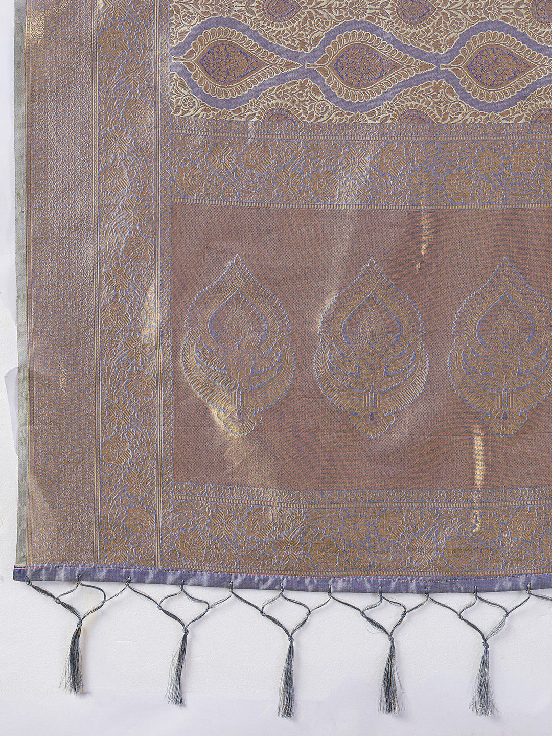Sutriti Silver Grey Banarasi Silk Saree for Women - Festive & Wedding Wear