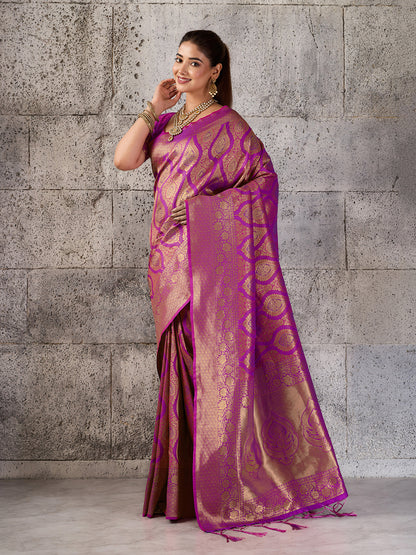 Sutriti Rani Pink Banarasi Silk Saree for Women - Festive & Wedding Wear