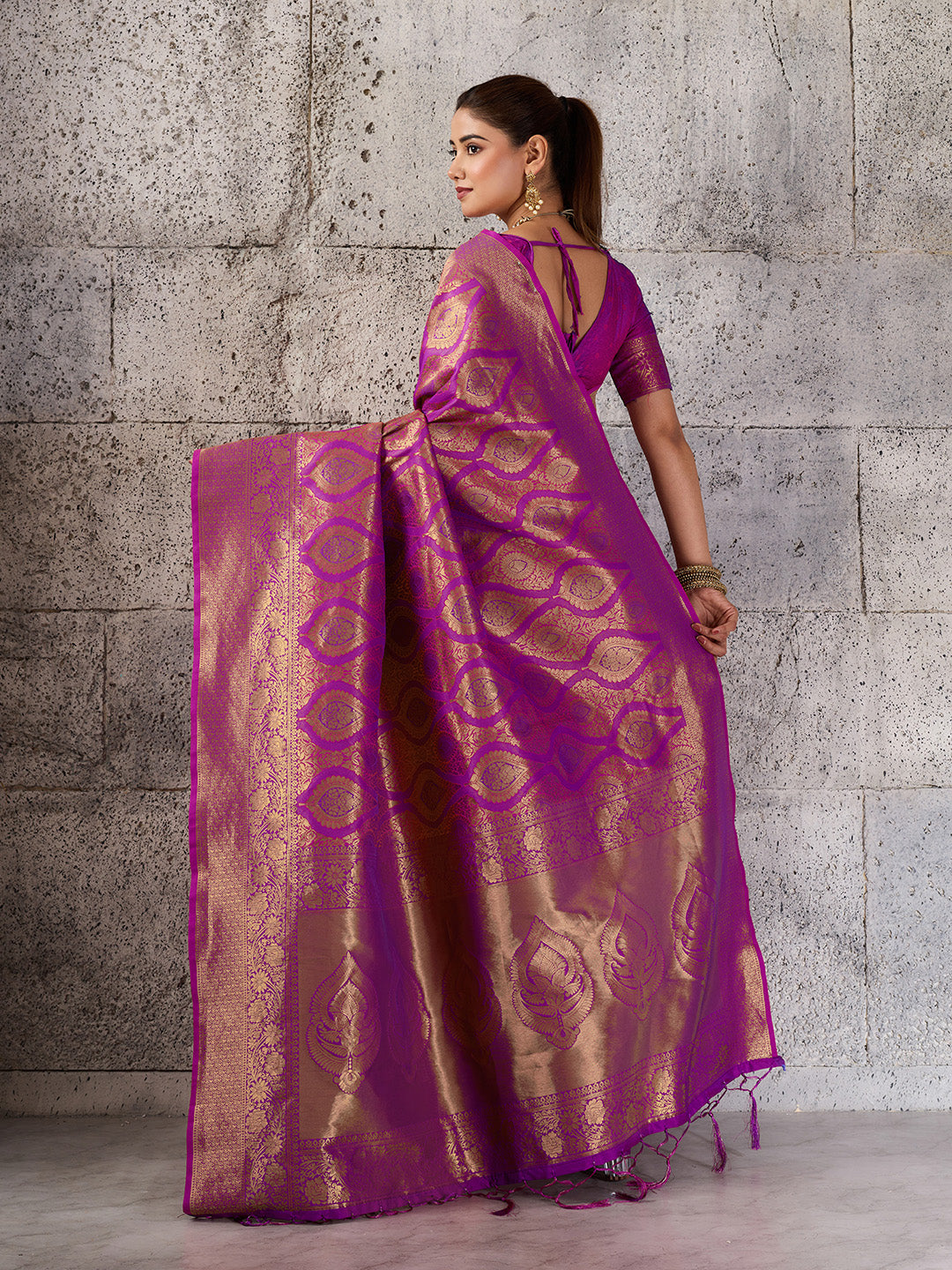 Sutriti Rani Pink Banarasi Silk Saree for Women - Festive & Wedding Wear