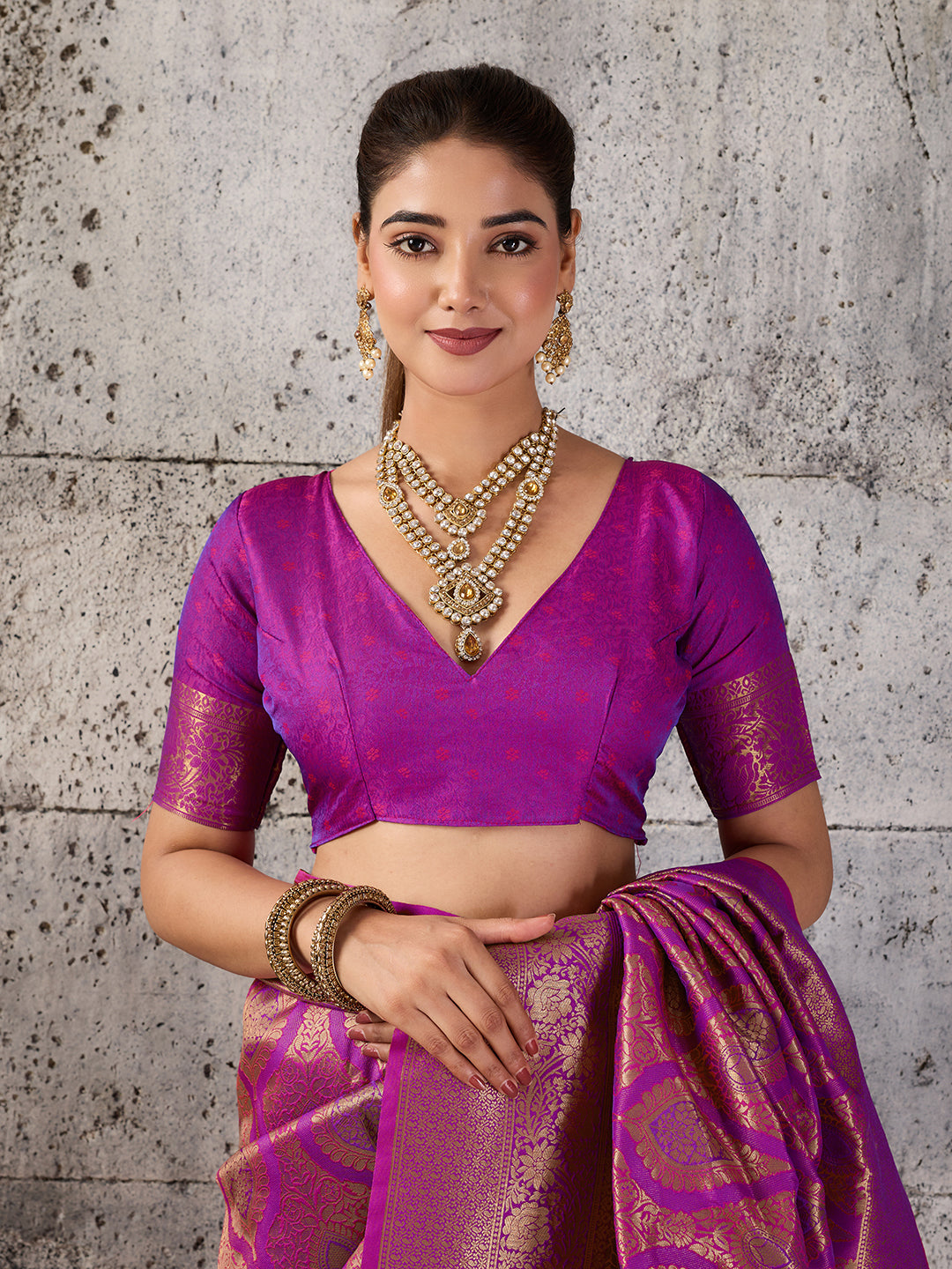 Sutriti Rani Pink Banarasi Silk Saree for Women - Festive & Wedding Wear