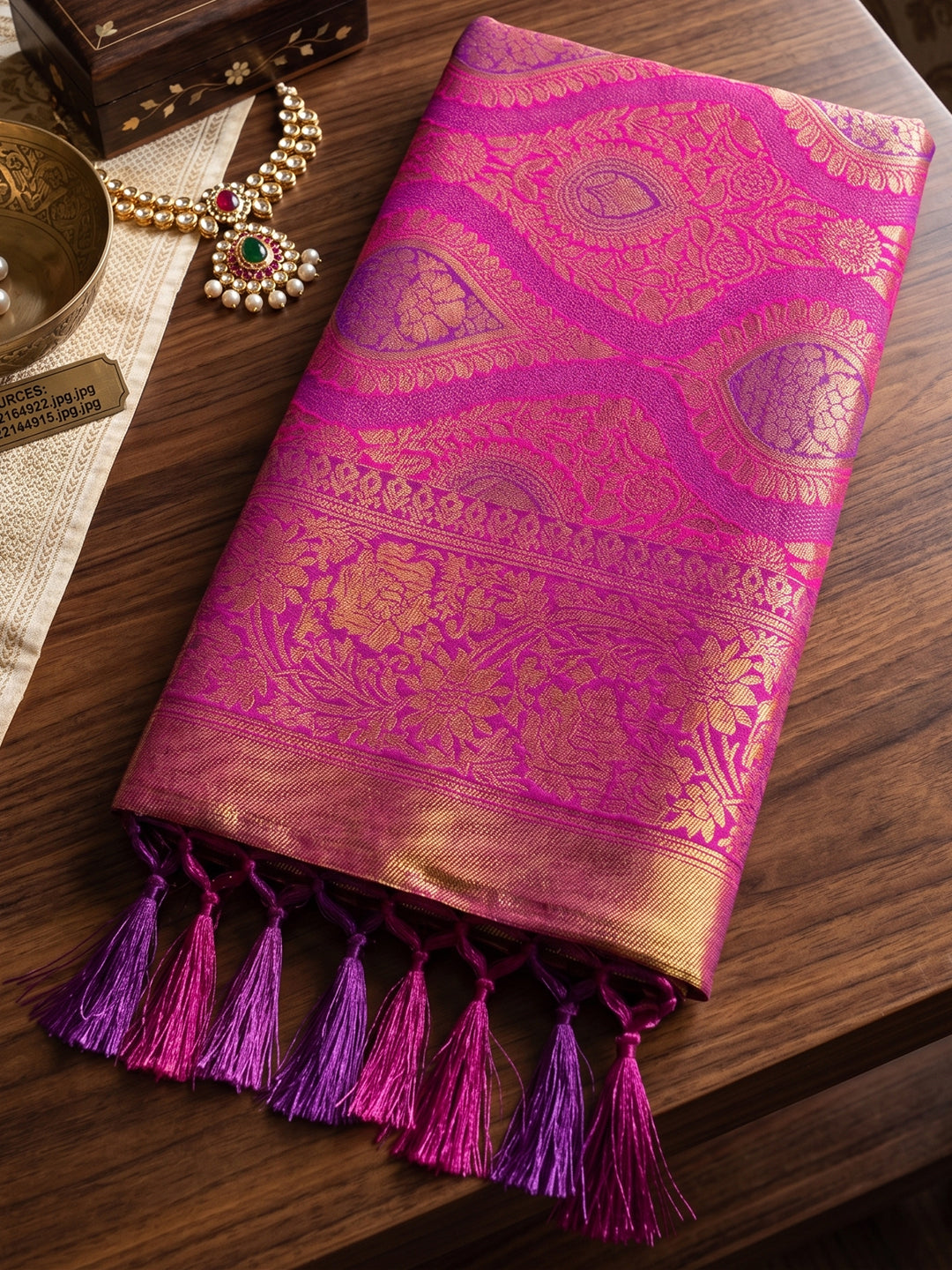 Sutriti Rani Pink Banarasi Silk Saree for Women - Festive & Wedding Wear