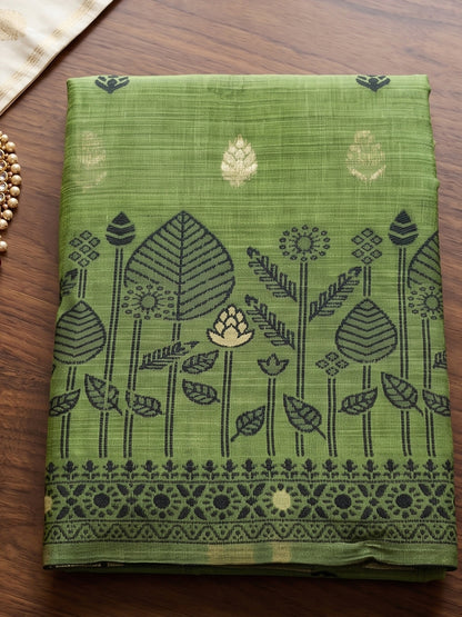 Sutriti Light Green Breathable Cotton Saree | Vibrant Party & Festive Ethnic Wear