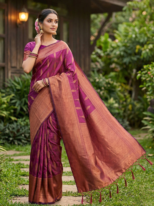 Sutriti Women Woven Banarasi Silk Saree with Blouse Piece | Rich Zari Border Traditional Wedding Festive PSofty Wear