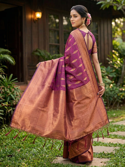 Sutriti Women Woven Banarasi Silk Saree with Blouse Piece | Rich Zari Border Traditional Wedding Festive PSofty Wear