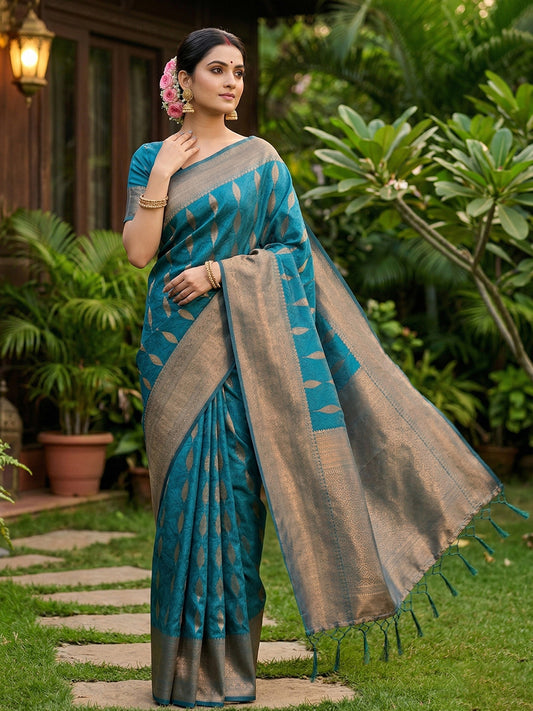 Sutriti Women Woven Banarasi Silk Saree with Blouse Piece | Rich Zari Border Traditional Wedding Festive PSofty Wear