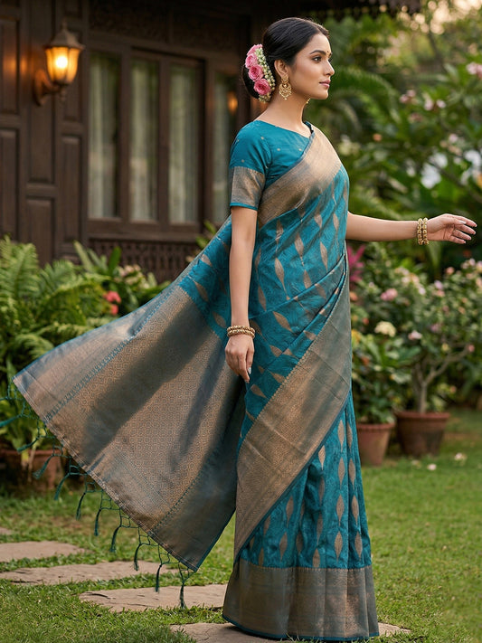 Sutriti Women Woven Banarasi Silk Saree with Blouse Piece | Rich Zari Border Traditional Wedding Festive PSofty Wear