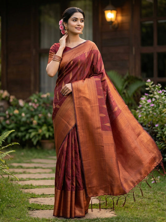 Sutriti Women Woven Banarasi Silk Saree with Blouse Piece | Rich Zari Border Traditional Wedding Festive PSofty Wear