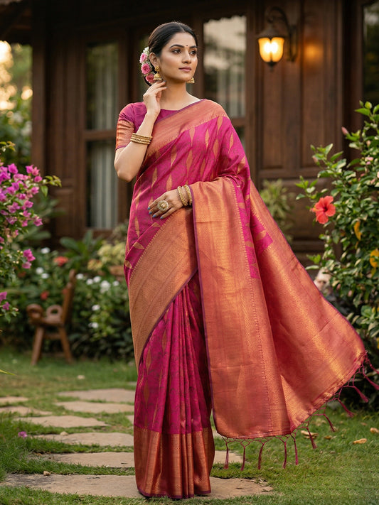 Sutriti Women Woven Banarasi Silk Saree with Blouse Piece | Rich Zari Border Traditional Wedding Festive PSofty Wear