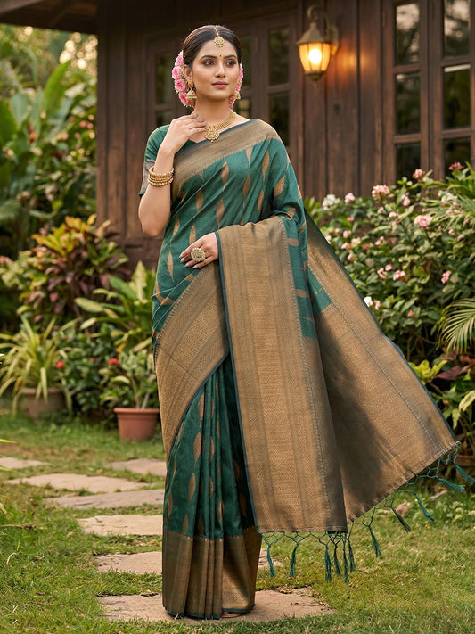 Sutriti Women Woven Banarasi Silk Saree with Blouse Piece | Rich Zari Border Traditional Wedding Festive PSofty Wear