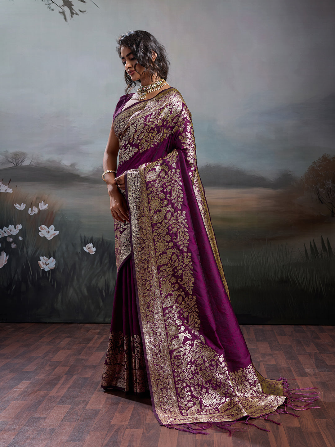 Sutriti Women's Blue Banarasi Silk Saree for Festive PSofty & Wedding Wear