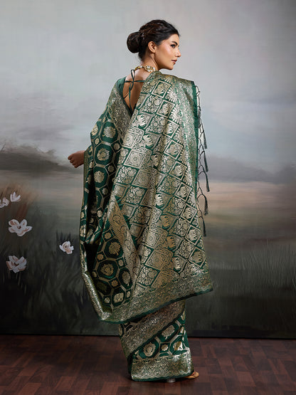 Sutriti Women Woven Kanjivaram Silk Saree with Blouse Piece | Traditional Elephant Motif Wedding Festive PSofty Wear