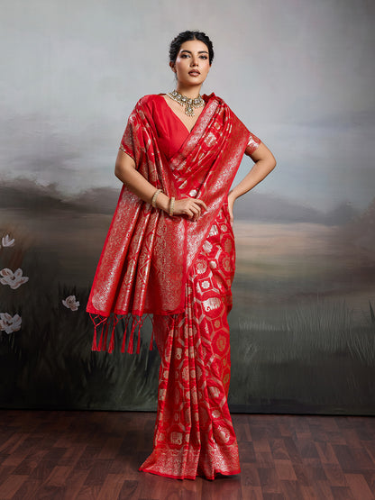 Sutriti Women Woven Kanjivaram Silk Saree with Blouse Piece | Traditional Elephant Motif Wedding Festive PSofty Wear