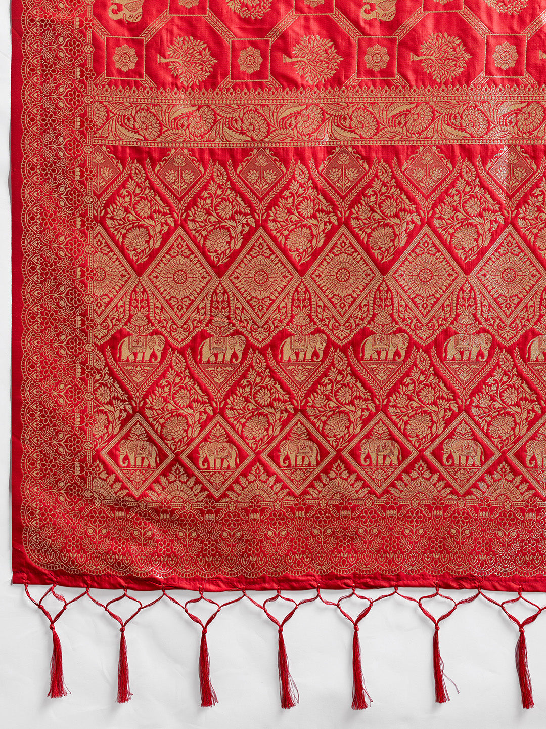 Sutriti Women Woven Kanjivaram Silk Saree with Blouse Piece | Traditional Elephant Motif Wedding Festive PSofty Wear