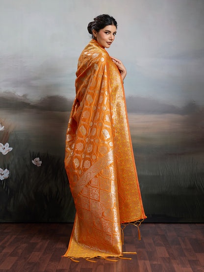 Sutriti Women Woven Kanjivaram Silk Saree with Blouse Piece | Traditional Elephant Motif Wedding Festive PSofty Wear