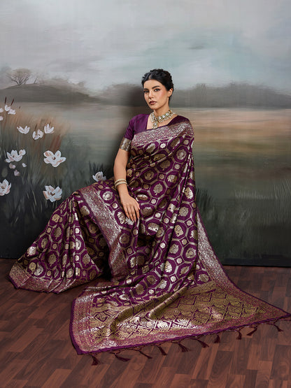Sutriti Women Woven Kanjivaram Silk Saree with Blouse Piece | Traditional Elephant Motif Wedding Festive PSofty Wear