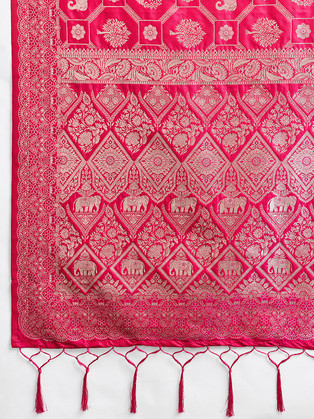 Sutriti Women Woven Kanjivaram Silk Saree with Blouse Piece | Traditional Elephant Motif Wedding Festive PSofty Wear
