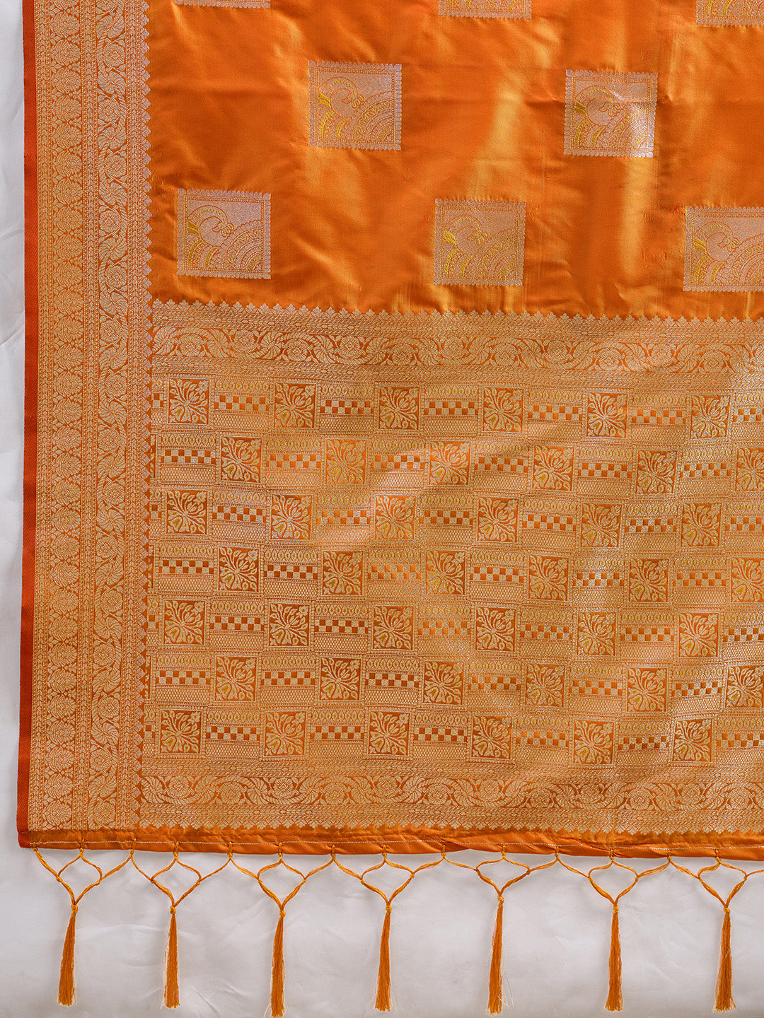 Sutriti Orange Banarasi Soft Silk Saree for Women Festive Wedding PSofty Wear Ethnic Saree