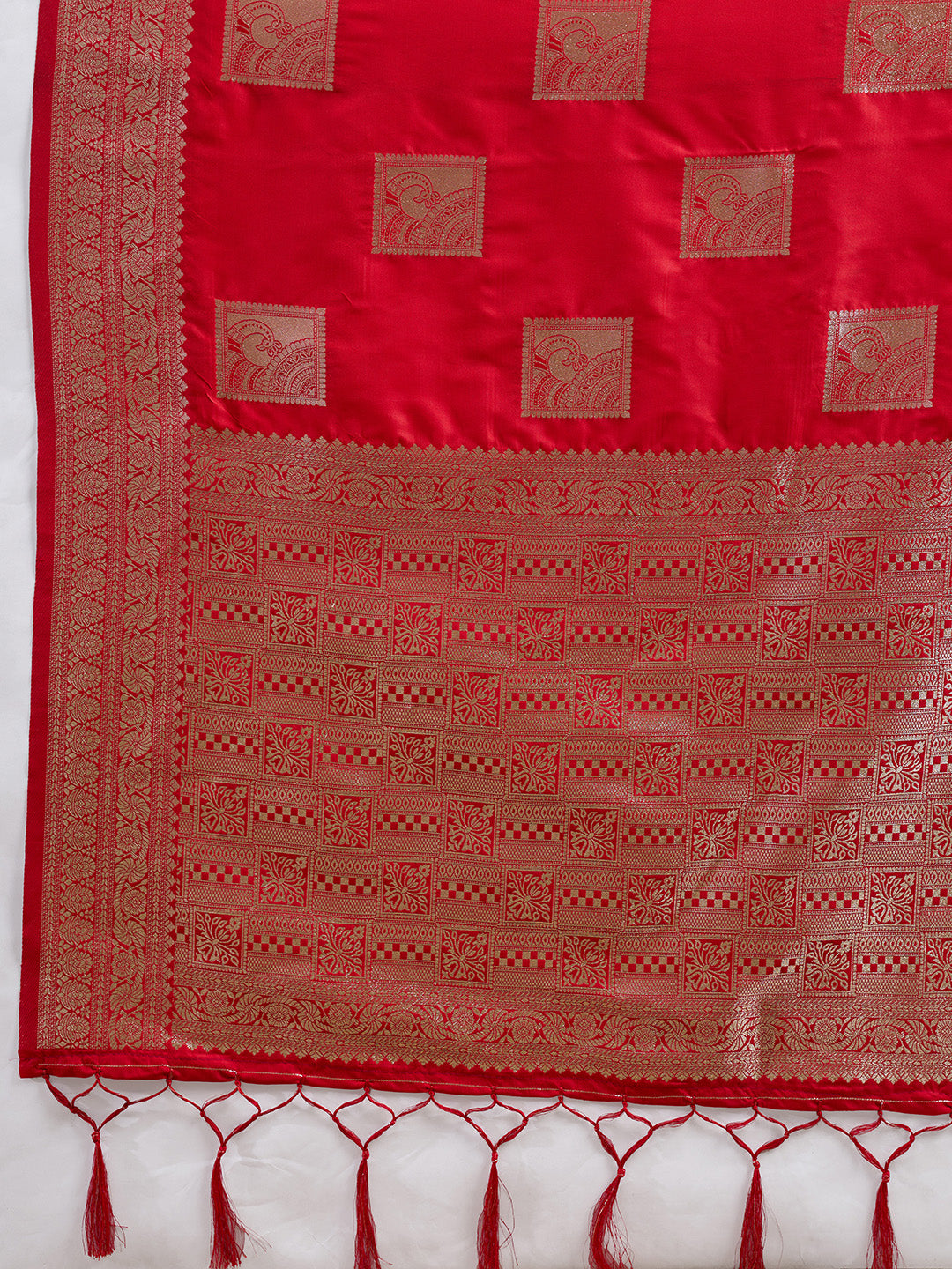 Sutriti Red Banarasi Soft Silk Saree for Women Festive Wedding PSofty Wear Ethnic Saree