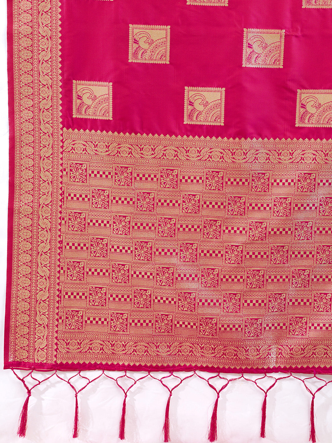 Sutriti Rani Pink Banarasi Soft Silk Saree for Women Festive Wedding PSofty Wear Ethnic Saree
