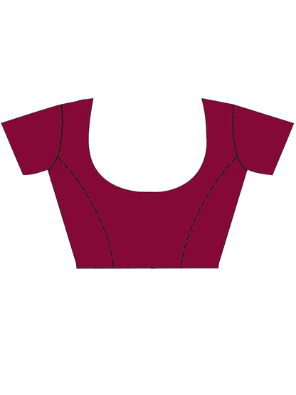 Rani pink zari woven saree for women with rich zari border and heavy pallu for wedding wear